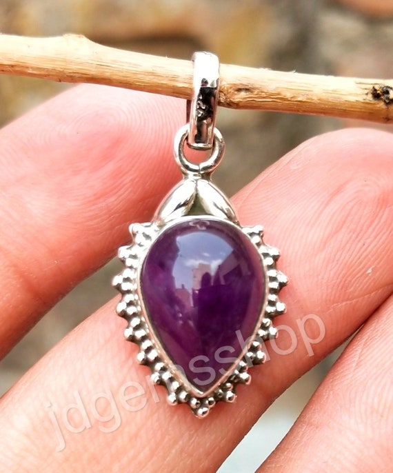 Amethyst shop cabochon pendant