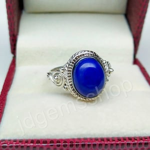 925 Sterling Silver Natural Lapis Ring, Lapis Lazuli Ring, Lapis lazuli Jewelry, Lapis Lazuli Stone, Lapis Ring, Blue Lapis Lazuli Ring JR73