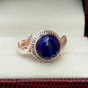 Natural Lapis Lazuli Silver Ring, Lapis Lazuli Ring, Lapis Ring, Blue Lapis Ring, Lapis Lazuli Jewelry, Handmade Silver Ring