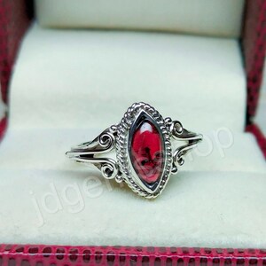 Natural Garnet 925 Silver Ring Unique Ring Stackable Ring Boho Ring Designer Ring Promise Ring engagement ring garnet jewelry