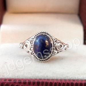 Natural Lapis Lazuli Silver Ring, Lapis Lazuli Ring, Lapis Ring, Blue Lapis Ring, Lapis Lazuli Jewelry, Handmade Silver Ring JD 226