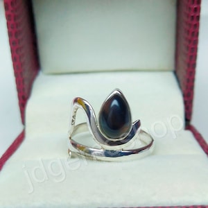 Black onyx oval ring designer gemstone ring boho statement rings for women engagement ring dainty silver ring promise ring stackable ring