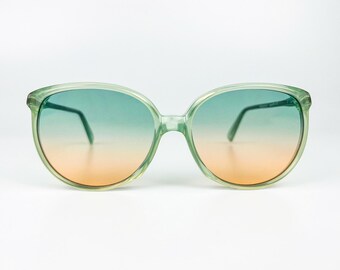 1970’s Silhouette Oversized Green Sunglasses w/ Cutout, Mod 55, Made in Austria 1970 main image 4