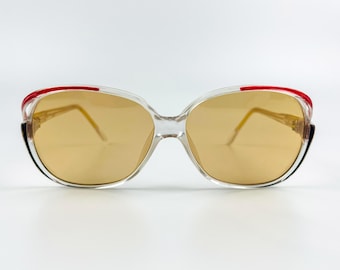 Vintage zonnebril uit de jaren 70: helder acetaatframe, bruine gepolariseerde lenzen - Made in Italy