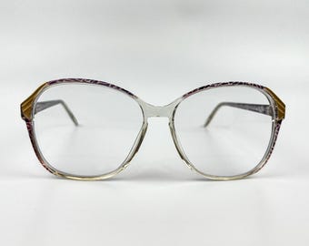 Vintage Purple Acetate Glasses: 80s Retro Blue Light Blocking Eyewear
