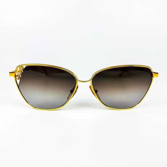 Vintage 80s glass lenses sunglasses Vintage Sunglasses – 80s Retro Glasses – Gold Metal Frame  main image 3