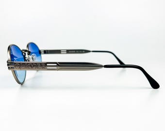 Oliver Vintage 90s Sunglasses, Silver Metal Frame, Blue  display picture 2