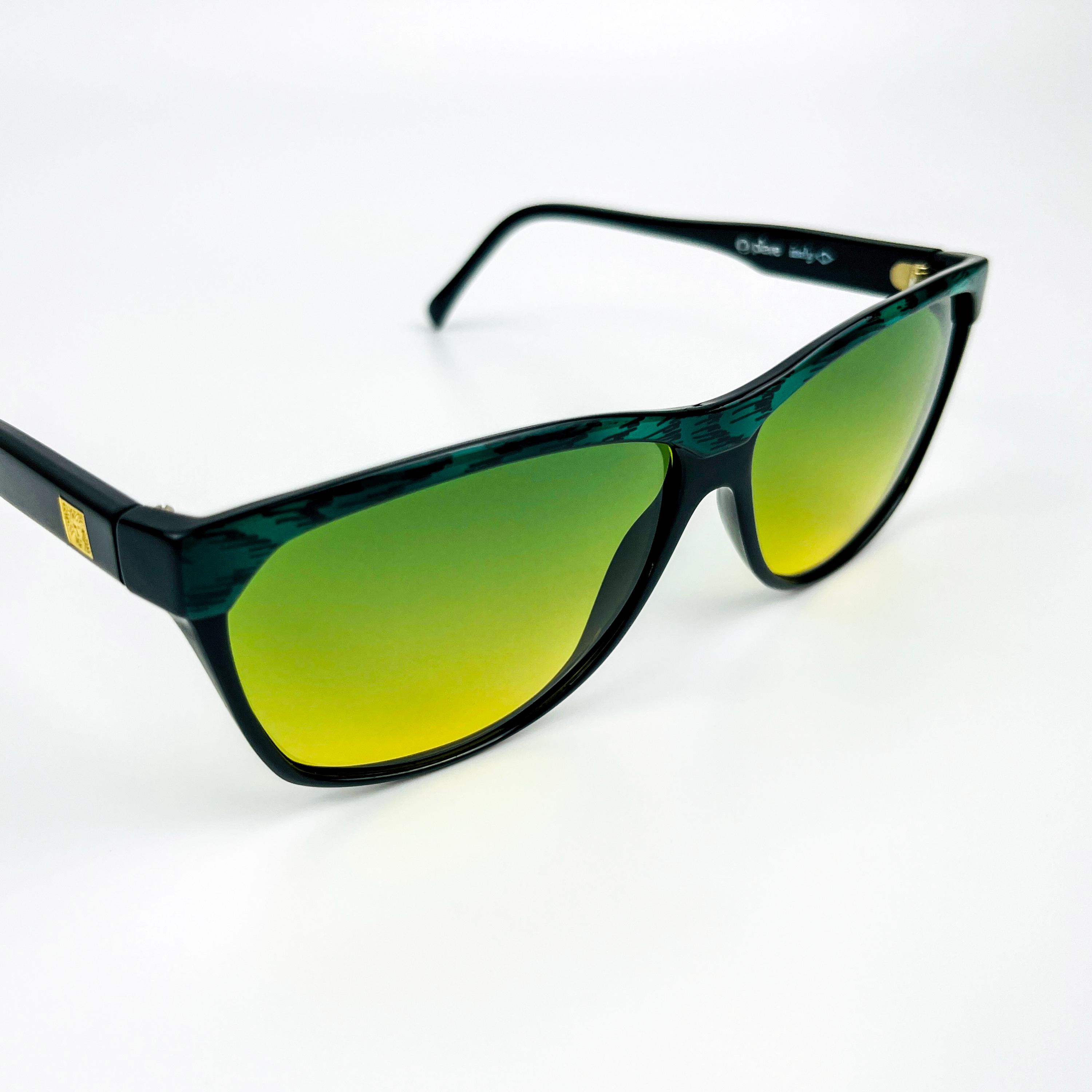 80s Green Acetate Sunglasses: Anne Klein Italian Vintage 
