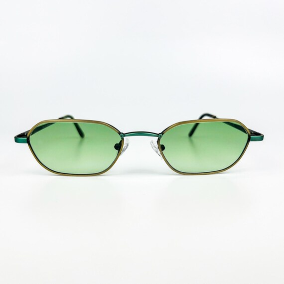 Vintage Gold and Green tinted Sunglasses Vintage Mens Women main image 4