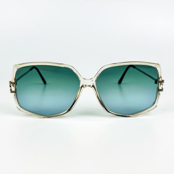 Vintage Sunglasses – 70s NOS Retro Clear Frame & Turquoise  display picture 1