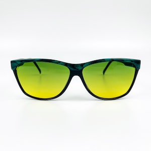 80s Green Acetate Sunglasses: Anne Klein Italian Vintage Eyewear