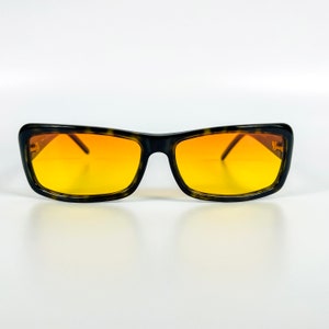Vintage Fendi Gold Sunglasses 90s Original New Old Stock Retro Woman & Man Orange and Yellow Lensses Eyewear Made in Italy
