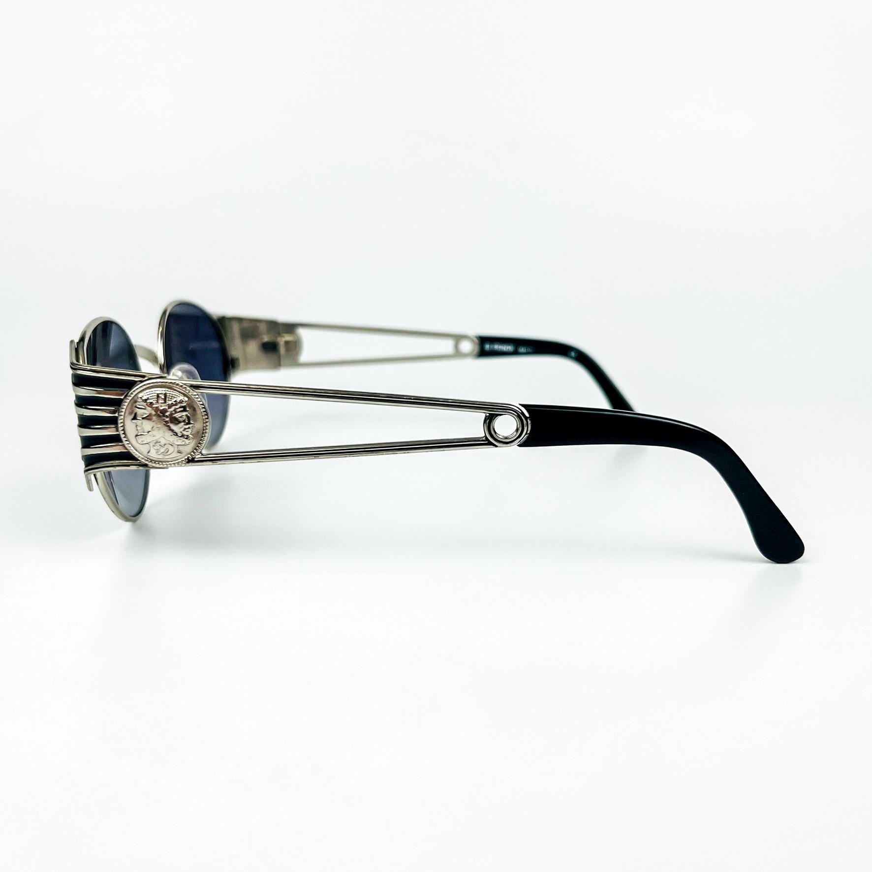 Fendi Vintage 90s Sunglasses – Silver Metal Frame, Polarized
