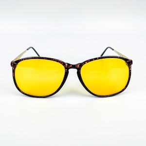 Vintage 80s Sunglasses: Yellow Lens Retro Eyewear, Made in Italy