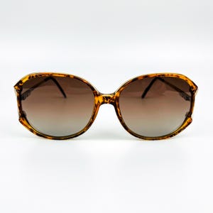 Vintage Sunglasses F. Papetti – 80s NOS Retro Brown Patterned Frame & Brown Gradient Lenses – Woman Eyewear – Made in Italy