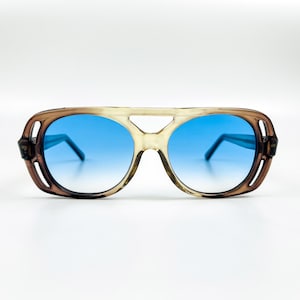Vintage Sunglasses Blue Lenses 70s Original New Old Stock Nos Retro Woman & Man Eyewear Made in Italy