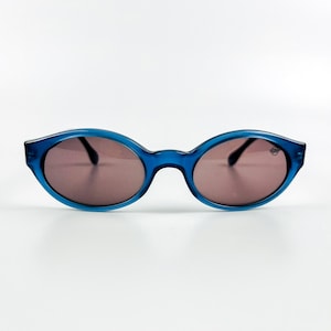 Vintage Blue Sunglasses 90s Original New Old Stock Retro Woman & Man Eyewear Made in Italy