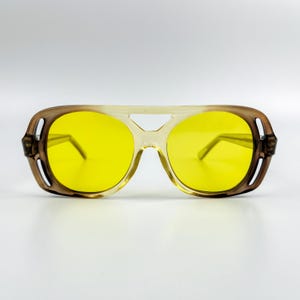 Vintage Sunglasses Yellow Lenses 70s Original New Old Stock Nos Retro Woman & Man Eyewear Made in Italy