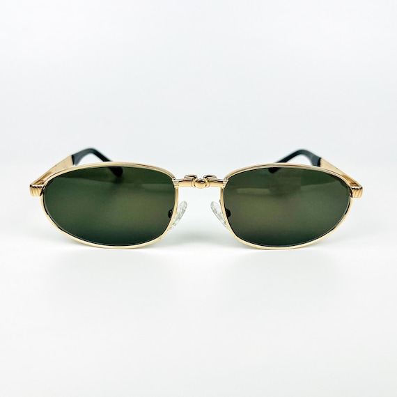 Vintage Sunglasses – 1990s Retro Eyewear – Gold Metal Frame  display picture 1