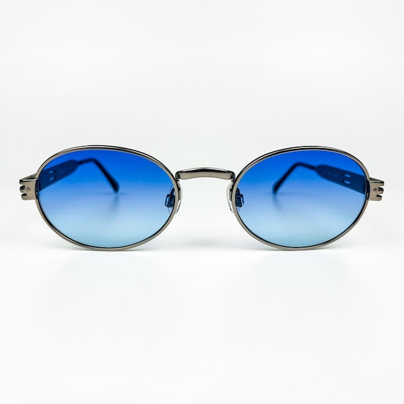 Oliver Vintage 90s Sunglasses, Silver Metal Frame, Blue  display picture 1