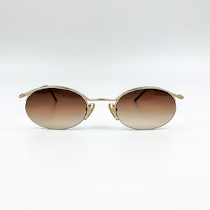 Vintage Gold Sunglasses Brown Lenses 90s Original New Old Stock Nos Retro Woman & Man Eyewear Made in France