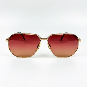 Vintage Gold Sunglasses Red Gradient Lensses 90s Original New Old Stock Retro Woman & Man Eyewear Made in Italy