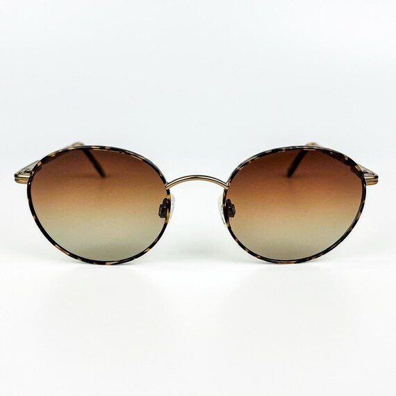 90s Luxottica Sunglasses: Retro Brown Patterned Metal Frame  display picture 1