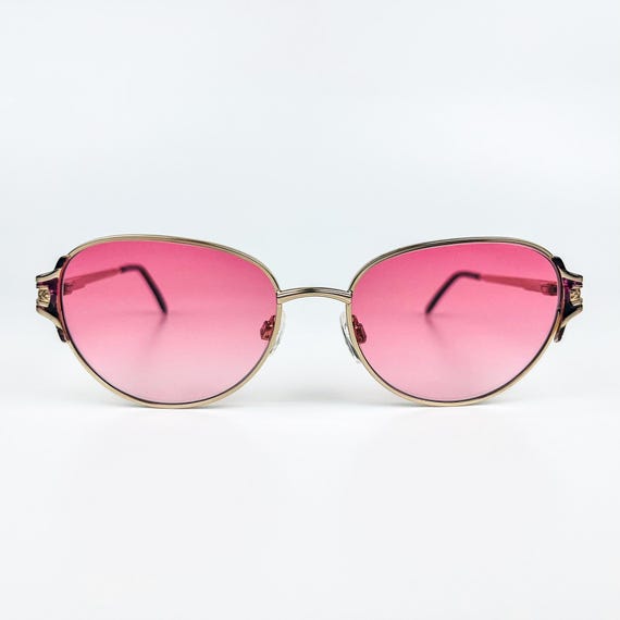 80s Gold Frame Sunglasses: Pink Gradient Lens, Italian  display picture 1