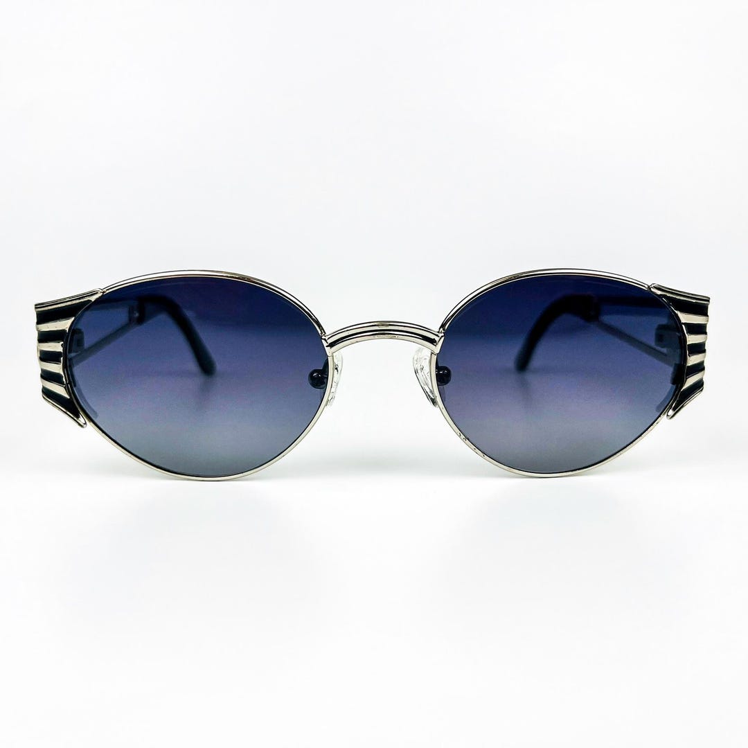 Fendi Vintage 90s Sunglasses – Silver Metal Frame, Polarized 