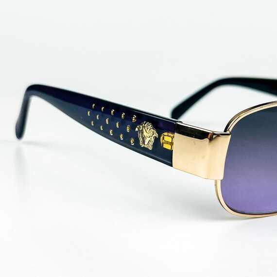 Versace Gold Frame Sunglasses with Dark purple lenses Versace VE1175B 1002 Sunglasses Gold Custom Solid Violet-40  main image 4