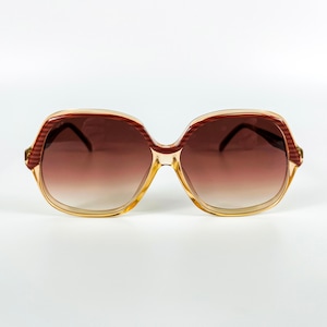 Vintage Sunglasses Safilo – 70s NOS Retro Oversized Glasses – Patterned Acetate Frame & Brown Lenses – Woman Eyewear – Made in Italy