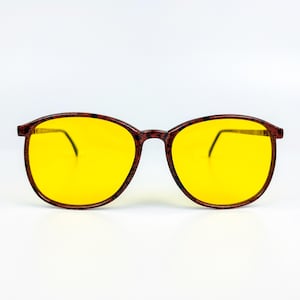 80s Vintage Sunglasses: Italian Retro Yellow Lens Eyewear