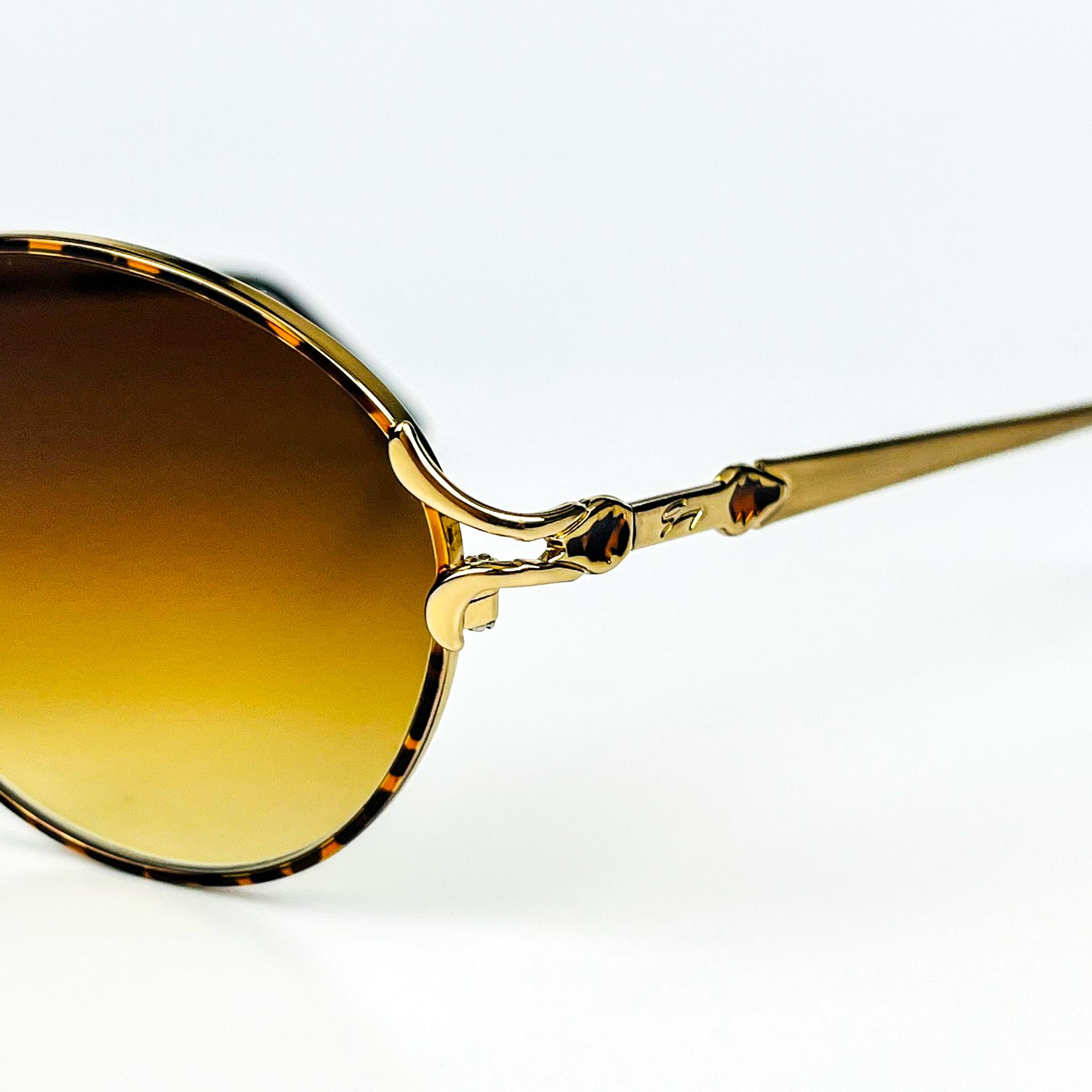Vintage Genny Sunglasses: 90s Retro Gold Frame, Brown  display picture 1