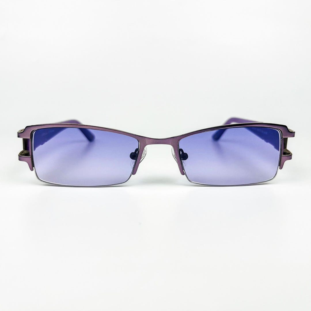 Vintage 2000s Sunglasses – Metal Frame, Purple Gradient 
