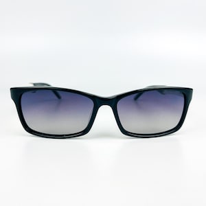 Vintage Sunglasses - 90s Retro Sunglasses - NOS Black & White Acetate Frame with Smoke Lenses - Unisex Designer Eyewear - Made in Italy