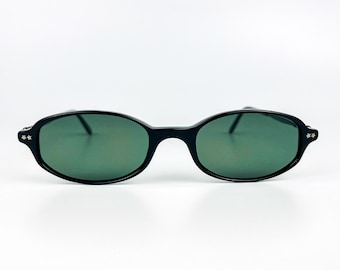 Vintage Sunglasses Luxottica – 90s NOS Small Retro Black Acetate