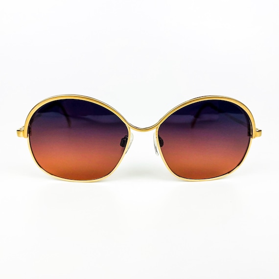 Luxottica Vintage 80s Sunglasses - Gold Metal Frame  display picture 2