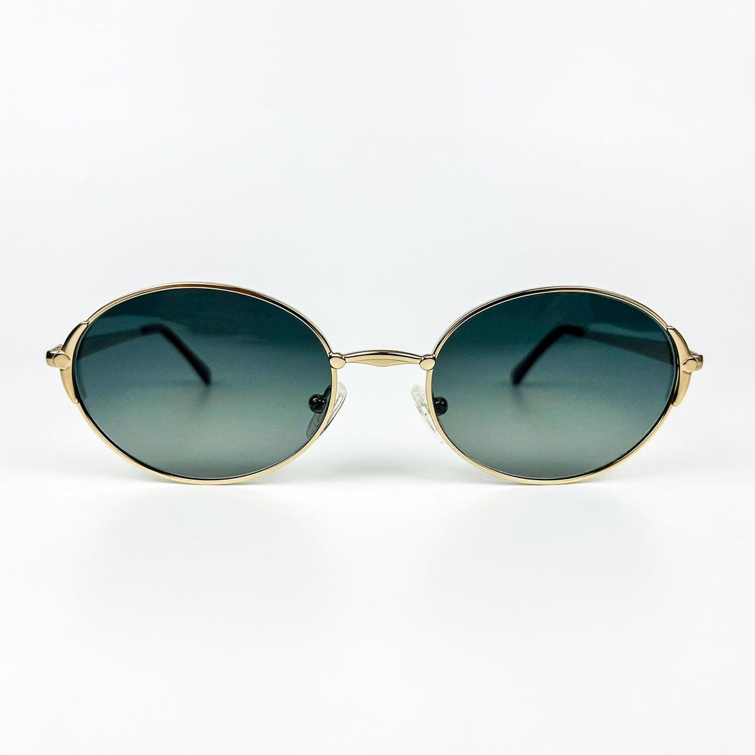 Vintage Genny Sunglasses Frames 90s Vintage Genny Sunglasses: 90s Silver Frame Blue Gradient  main image 4