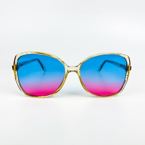 Vintage 1970s Pink/Blue gradient Oversized sunglasses OVERSIZED EXAGGERATED 70s Retro Style SUNGLASSES JUMBO XL  main image 3