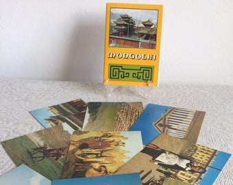 Vintage Poland Postcards Photo Mongolia / 1981 Set 9 Pieces