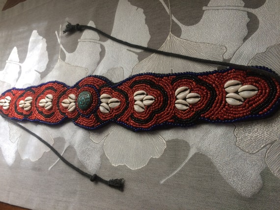 Handmade Beaded Belt – Cowrie Shell Belt – Ethnic Tribal  display picture 3