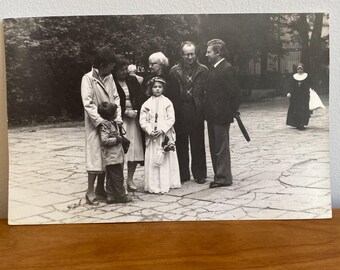 Vintage Photo First Communion Little Girl Family Catholic Nun Children Portrait