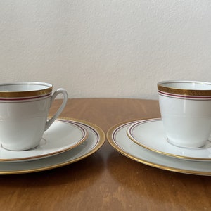 Vintage Tea Trio Set | Jlmenau 1777 Henneberg Germany | Cup Saucer Plate Set | Porcelain Tea Set | Floral Teacups