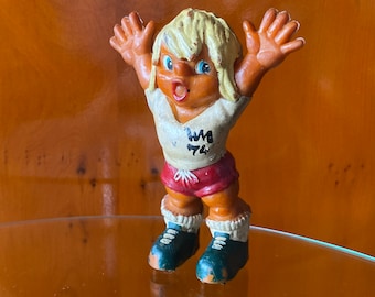 Vintage 1974 World Cup Rubber Doll – Football Germany Mascot – Rare Toy Collectible – Retro Soccer Memorabilia