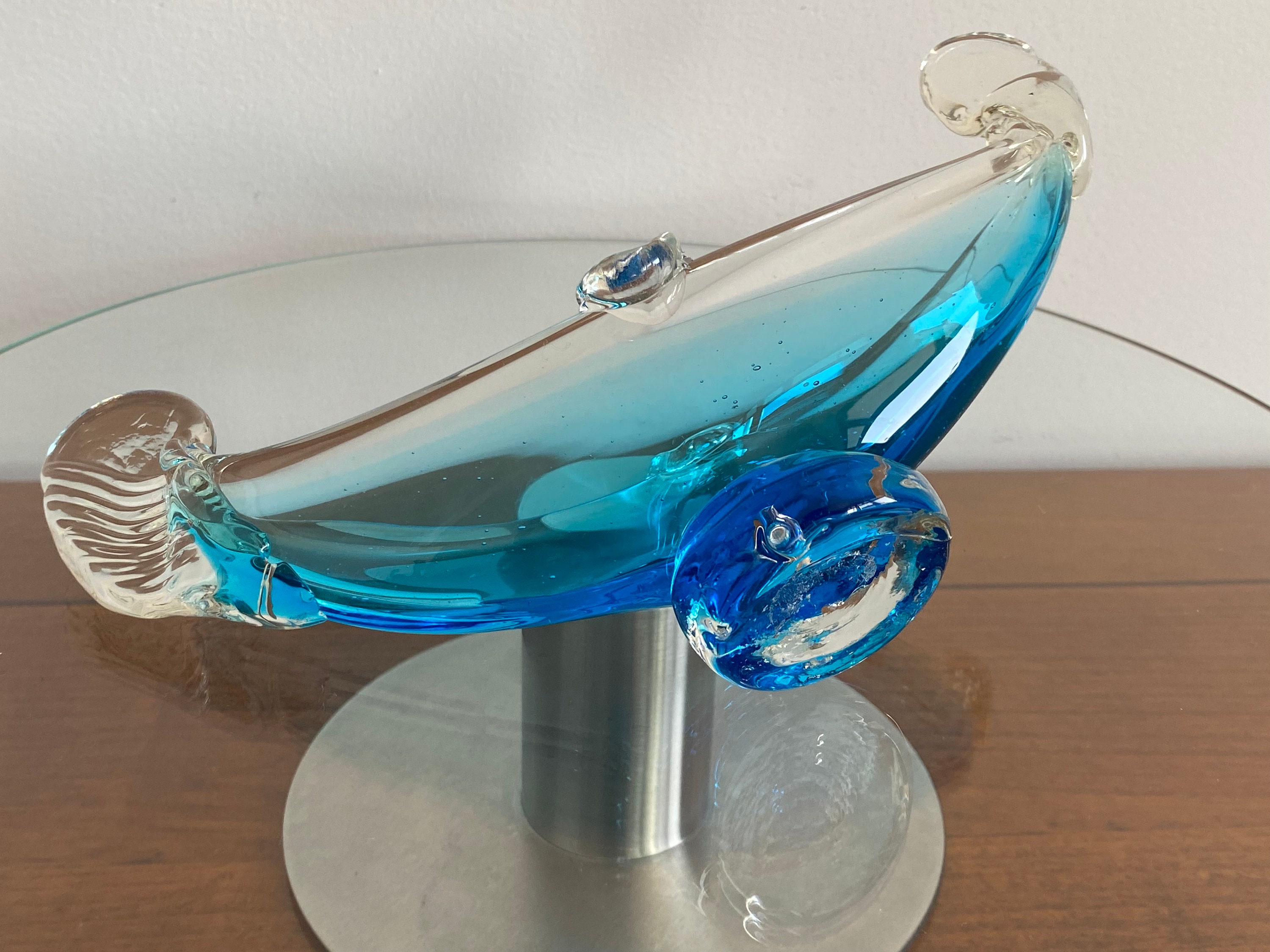 ベネチアンゴンドラ灰皿花瓶ヴィンテージムラーノアートガラス