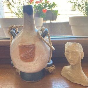 Belgium Art Pottery Jug Biron Bastogne – Vintage Belgian Ceramic Pitcher Without Cork
