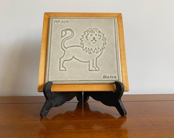 Marazzi Ceramiche Vintage Ceramic Tile Zodiac Leo Lion Made in Italy
