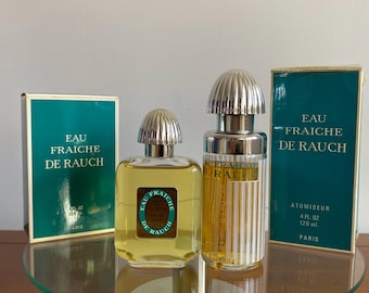 Vintage Eau Fraîche De Rauch Perfume Set | 2 Bottles Eau de Toilette | Atomiser | Made in France | Retro Fragrance Collectible
