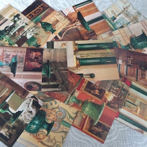 Vintage URSS Russo Soviético / Cartões Postais Foto / Malaquita Russa / La Malachite Russe The Hermitage Leningrado / 1980 Conjunto 13 peças