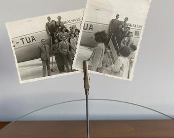 Lot of 2 Vintage Bulgarian Airlines Tupolev Tu-134 Aircraft Photos Found USSR Era